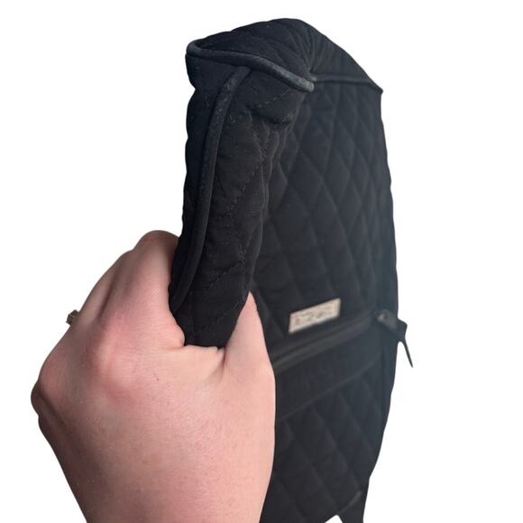 Vera Bradley Hipster Crossbody Classic Black Microfiber Quilted Bag 14529 - Picture 11 of 14